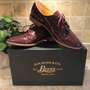 G.H.Bass & Co. Ella dark plum leather shoes, 8 M